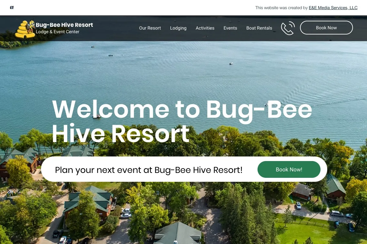 Bug-Bee Hive Resort website